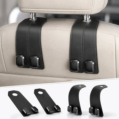 Premium Vegan Leather Car Headrest Hook| Pack of 2