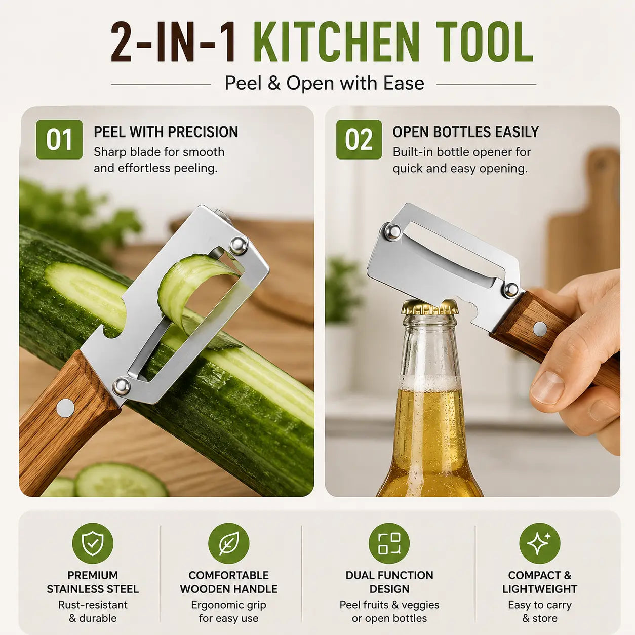 3-in-1 Multifunctional Vegetable Peeler for Kitchen