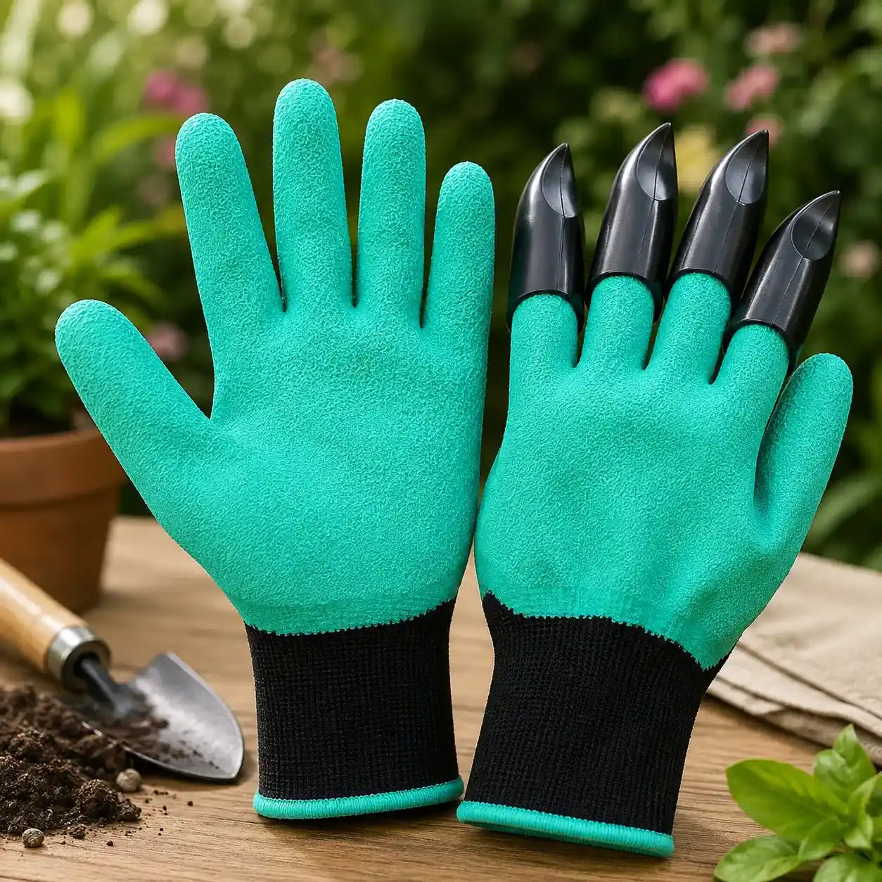 Garden Gloves with Claws for Digging & Planting