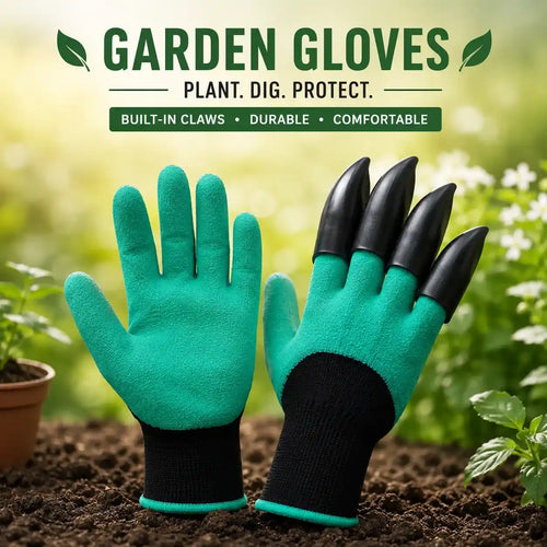 Garden Gloves with Claws for Digging & Planting