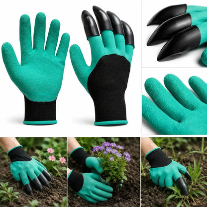 Garden Gloves with Claws for Digging & Planting