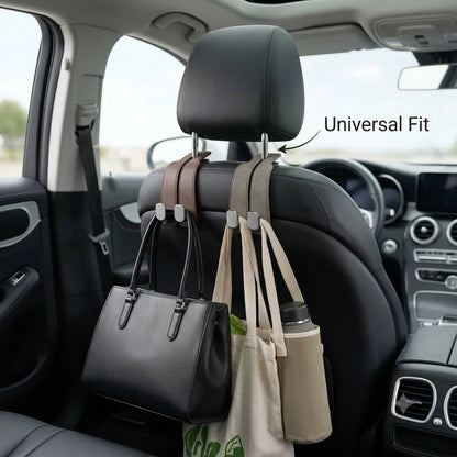 Premium Vegan Leather Car Headrest Hook| Pack of 2