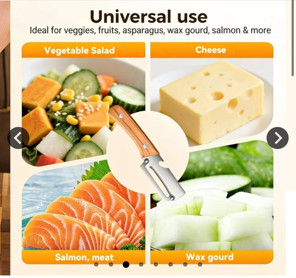Stainless Steel Vegetable Peeler with Wooden Handle
