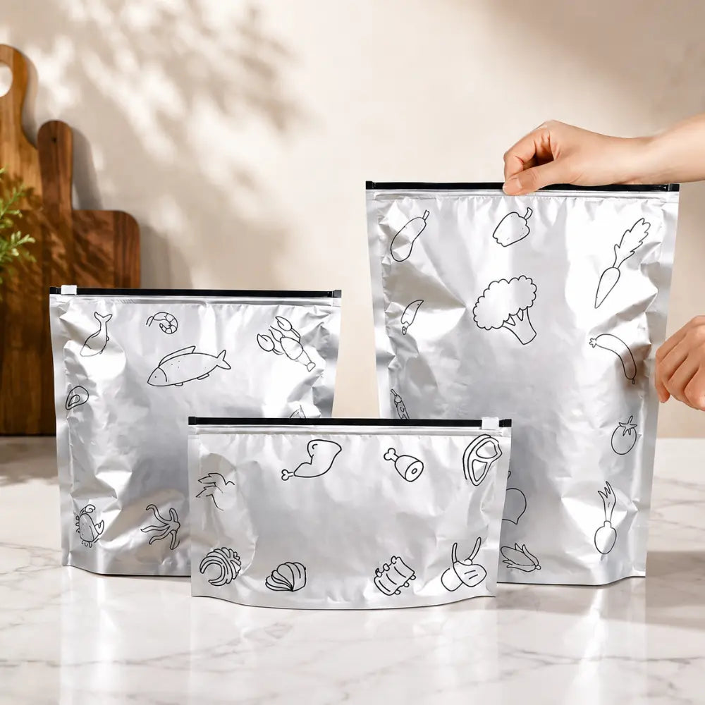 Reusable Aluminum Foil Zip Lock Bags | BPA Free (Pack of 20)